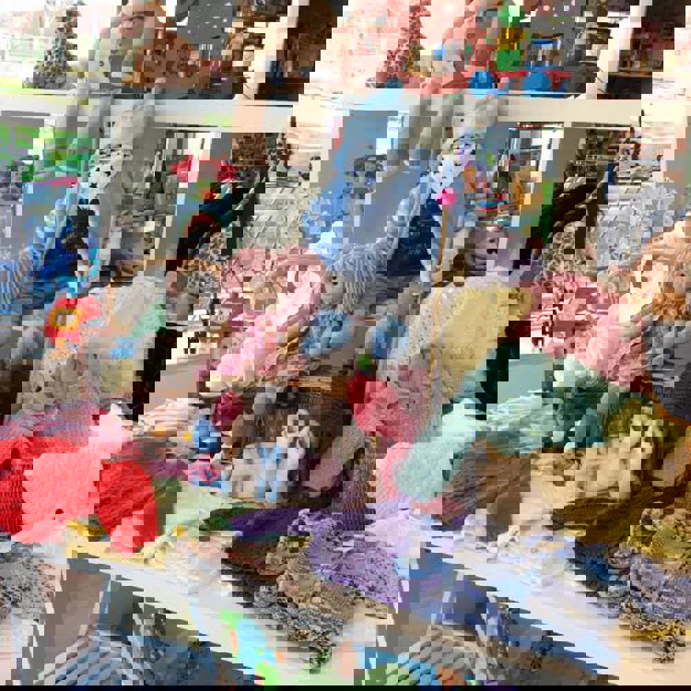 A shop interior showing a range of charity shop products attractively presented